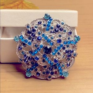 5/20 VTG Faux Aquamarine and Sapphire Brch/Pendant